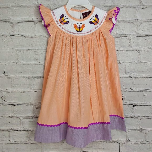 'LIL CACTUS' SMOCKED BUTTERFLY BISHOP DRESS - Picture 1 of 14